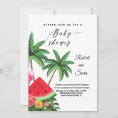 Invitation Palmier de pastèque moderne baby shower de jardin (Devant)