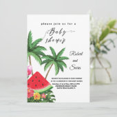 Invitation Palmier de pastèque moderne baby shower de jardin (Debout devant)