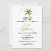 Invitation Palmier de plage 101e anniversaire (Devant)