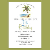 Invitation Palmier de Plage 21e Anniversaire