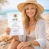 Invitation Palmier de Plage 60e Anniversaire