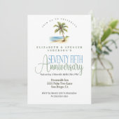 Invitation Palmier de Plage 75e Anniversaire de Mariage (Debout devant)
