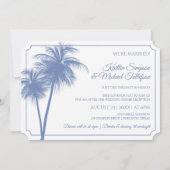 Invitation Palmier Destination | Bleu Centaurée (Devant)