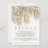 Invitation Palmier d'or faux moderne élégants détails de mari (Devant)