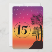 Invitation Palmier du coucher de soleil tropical Quinceañera  (Dos)