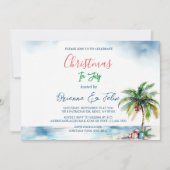 Invitation Palmier et présent Noël en juillet (Devant)