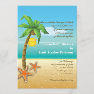 Invitation Palmier & étoile de plage destination mariage