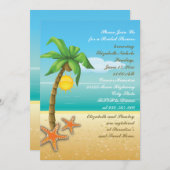 Invitation Palmier & étoile de plage mariage nuptiale douche (Devant / Derrière)