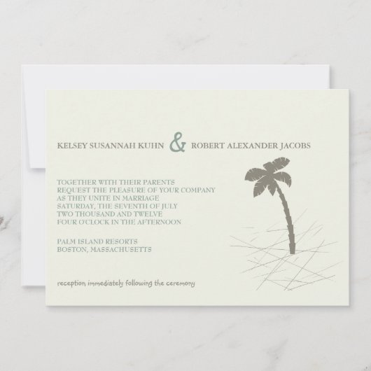 Invitation Palmier -faire-part de mariage (Devant)