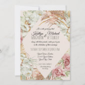 Invitation Palmier floral tropical Pampas Vert herbe (Devant)