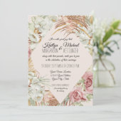 Invitation Palmier floral tropical Pampas Vert herbe (Debout devant)