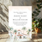 Invitation Palmier mexicain Destination Espagnol Rose