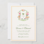 Invitation Palmier Monogramme Tropical Beach Couples Douche (Devant)