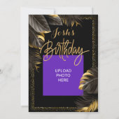 Invitation palmier or et noir (Dos)