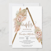 Invitation Palmier séché Feuilles Pampas Arche Grass Couples (Devant)