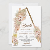 Invitation Palmier séché Feuilles Pampas Brunch Grass et Bubb (Devant)