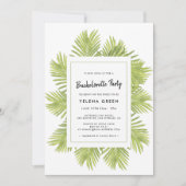 Invitation Palmier tropical Bachelorette Party (Devant)