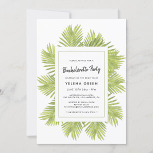 Invitation Palmier tropical Bachelorette Party