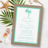 Invitation Palmier tropical Burlap Beach Mariage Douche