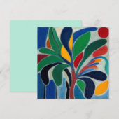 Invitation Palmier tropical coloré (Devant / Derrière)