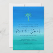 Invitation Palmier tropical de mariage de plage (Devant)