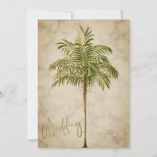 Invitation Palmier Tropical Elégant Mariage moderne et chic (Devant)