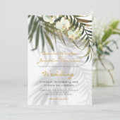 Invitation Palmier tropical et ombres d'orchidées Mariage de  (Debout devant)