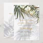 Invitation Palmier tropical et ombres d'orchidées Mariage de  (Devant / Derrière)