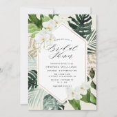 Invitation palmier tropical feuille peint douche nuptiale (Devant)