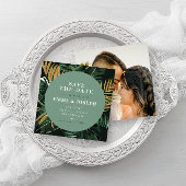 Invitation Palmier tropical feuille vert Enregistrer la date 
