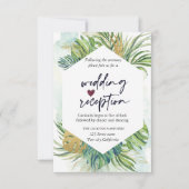 Invitation Palmier tropical Feuilles Réception de mariage d'é (Devant)