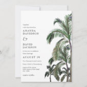 Invitation Palmier tropical Greenery Island Beach Mariage (Devant)