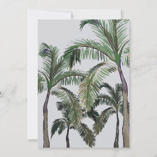 Invitation Palmier tropical Greenery Island Beach Mariage (Dos)