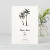 Invitation Palmier tropical Mariage côtier rustique (Debout devant)