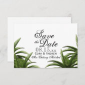 Invitation Palmier tropical Mariage vert Enregistrer la date (Devant / Derrière)