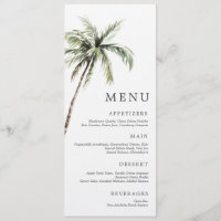 Palmier Tropical | Menu Mariage Serif Minimal
