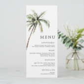 Invitation Palmier Tropical | Menu Mariage Serif Minimal (Debout devant)