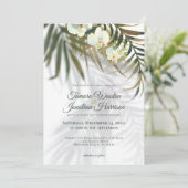 Invitation Palmier Tropical & Ombres Orchidées Beach Wedding (Debout devant)