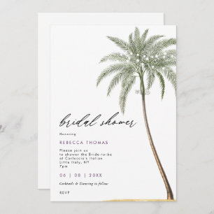 Invitation palmier tropical plage nuptiale