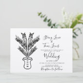 Invitation Palmier Tropical Posé Main Dessinée Terre (Debout devant)