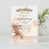 Invitation Palmier Tropical Rustique (Debout devant)