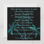 Invitation Palmier tropical Turquoise Mariage (Devant)