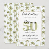 Invitation Palmier Tropical Vert 50e Anniversaire (Devant / Derrière)