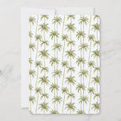 Invitation Palmier Tropical Vert 50e Anniversaire (Dos)