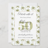 Invitation Palmier Tropical Vert 50e Anniversaire (Devant)