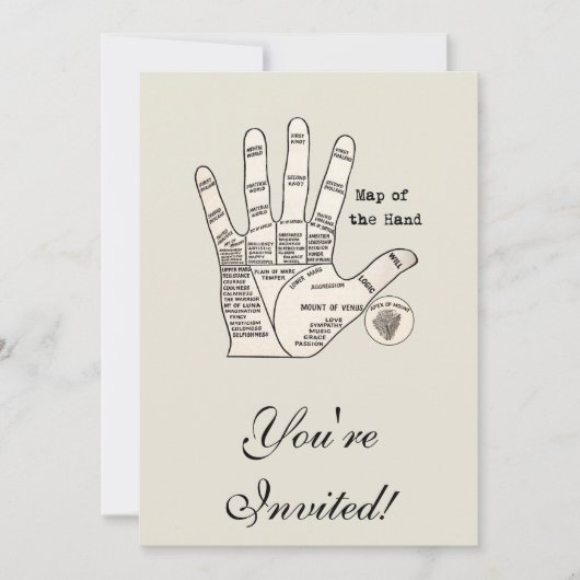 Invitation Palmier vintage lecture fortune misère (Devant)