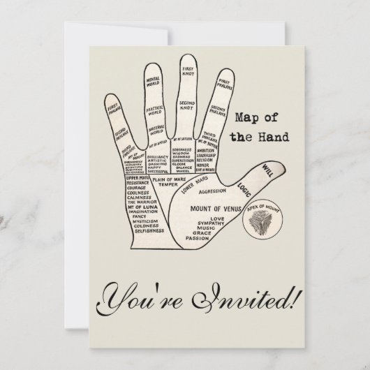 Invitation Palmier vintage lecture fortune misère (Devant)