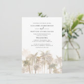 Invitation Palmiers côtiers Mariage d'aquarelle moderne (Debout devant)