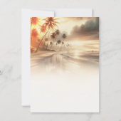Invitation Palmiers & Coucher de Soleil Orange Mariage sur la (Dos)