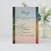 Invitation Palmiers de coucher de soleil tropical (Debout devant)